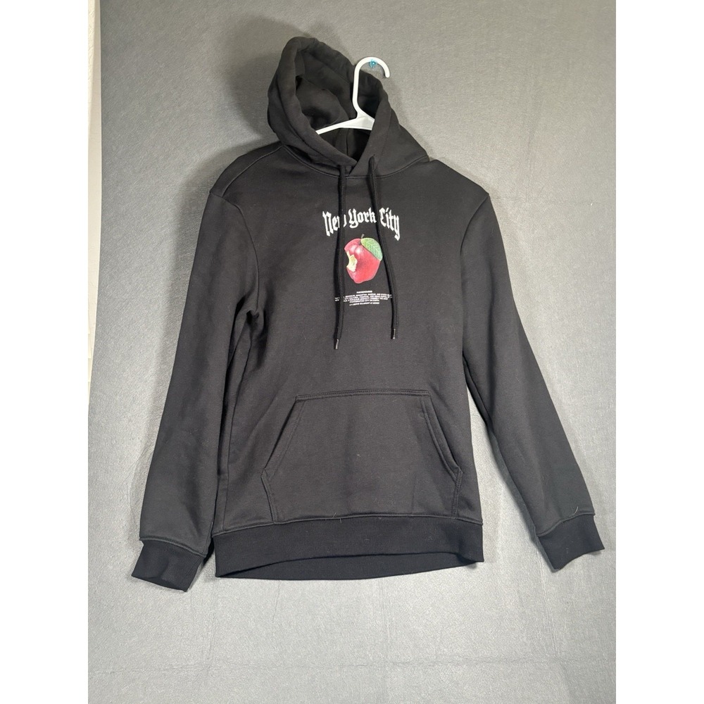 H&M Black Hoodie Women'  XS New York City Big Apple Graphic Sweatshirt